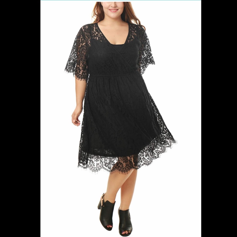 High Waist Floral Lace Dress